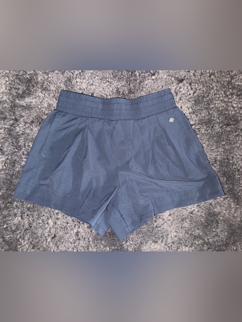 Navy Athletic Shorts with Elastic Waistband